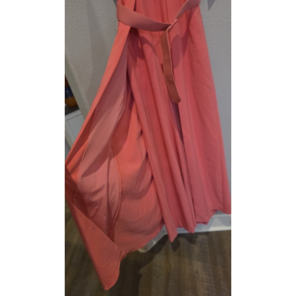 Kay Unger New York Pink Walk-Thru Jumpsuit Overskirt Belted Formal NWT 14 - Picture 11 of 16